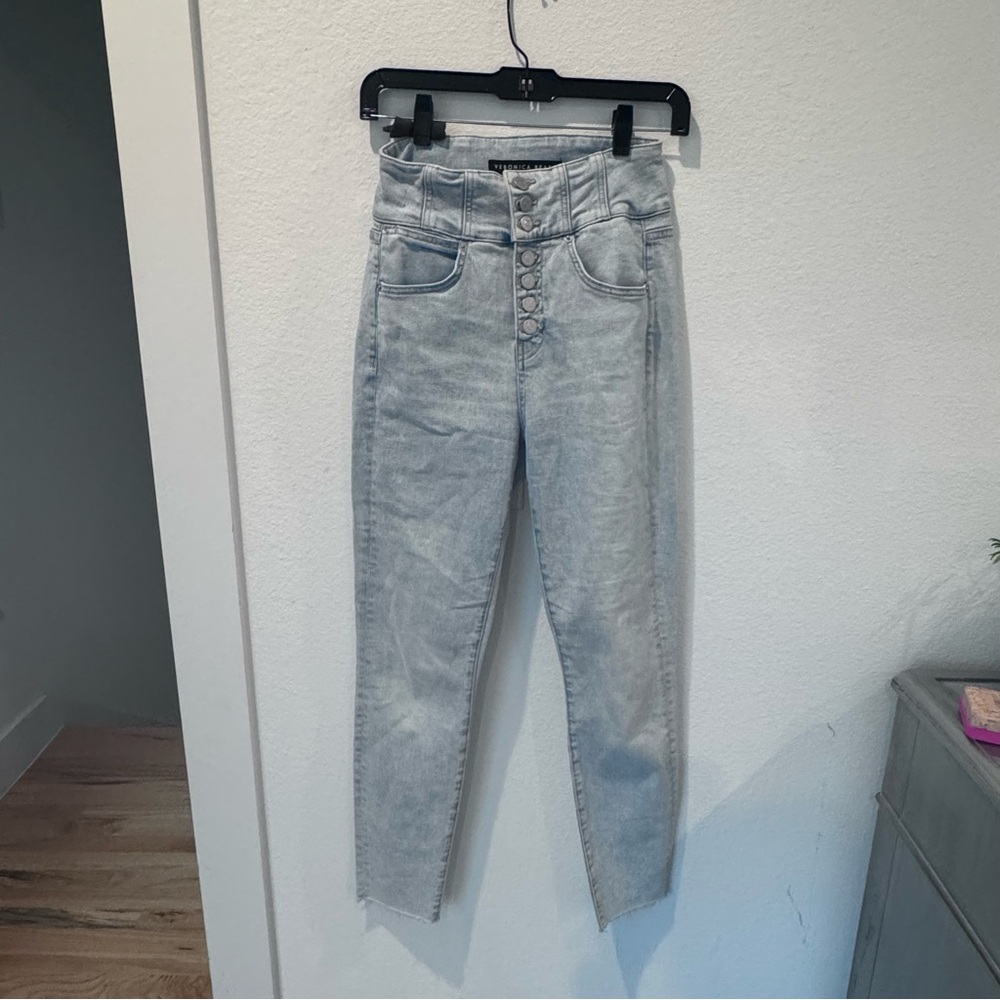Veronica Beard Katherine Corset Extra High Rise Skinny Jeans 26/2